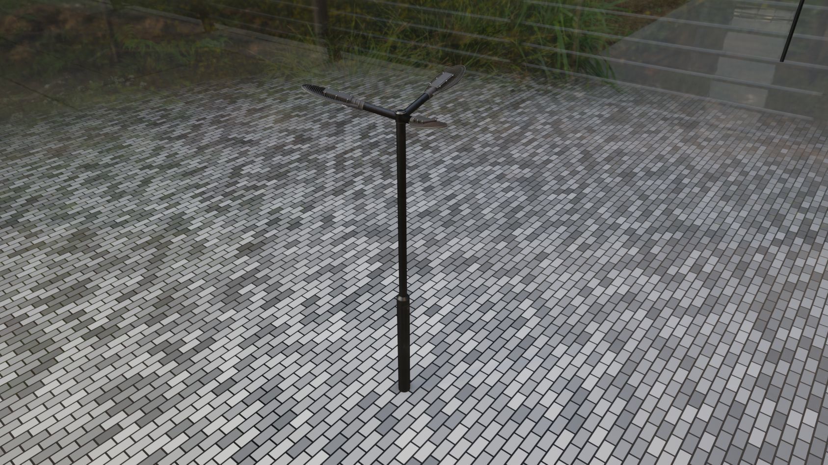 Sci-Fi Street Light 14 version 3 3m with pole 3 Low-poly 3D model_86