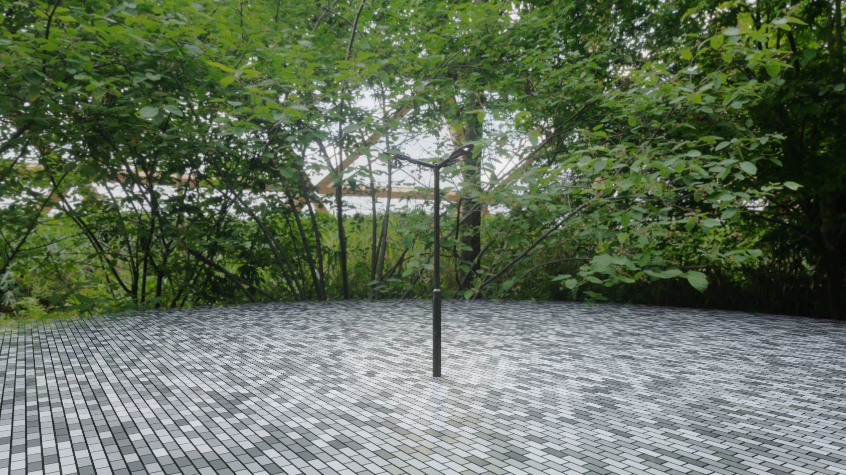 Sci-Fi Street Light 14 version 3 3m with pole 3 Low-poly 3D model_31