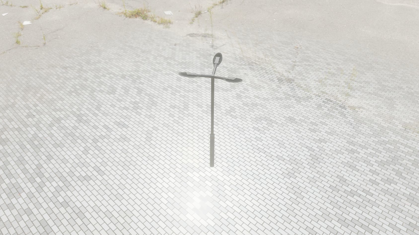 Sci-Fi Street Light 14 version 3 3m with pole 3 Low-poly 3D model_96