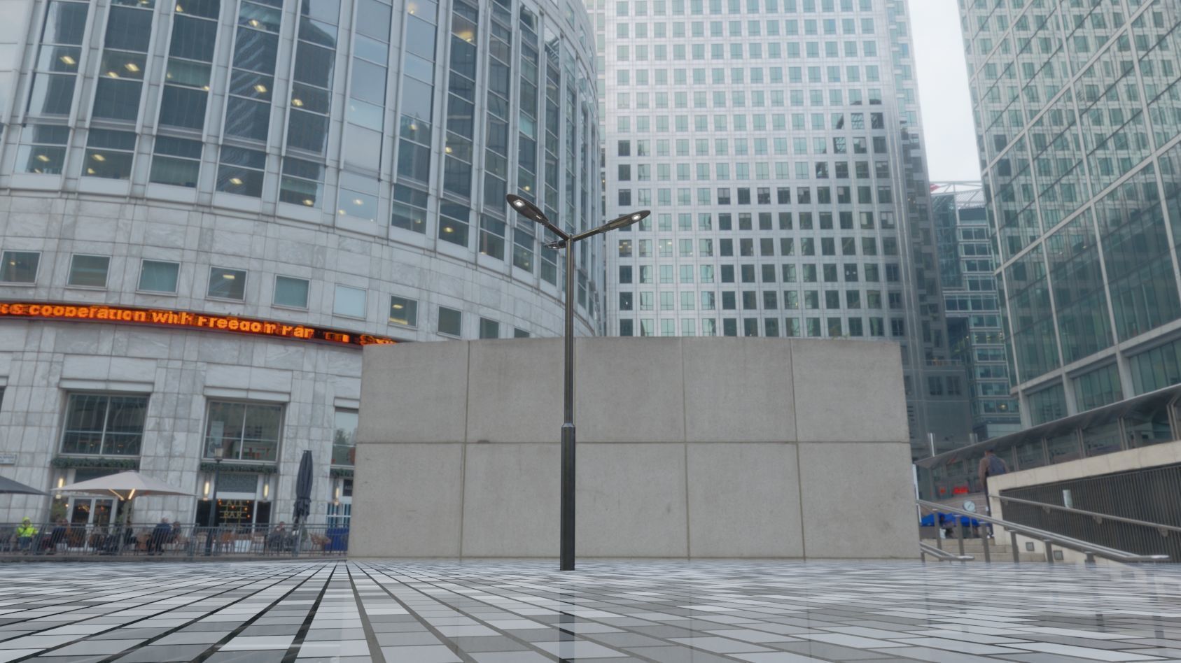 Sci-Fi Street Light 14 version 3 3m with pole 3 Low-poly 3D model_19