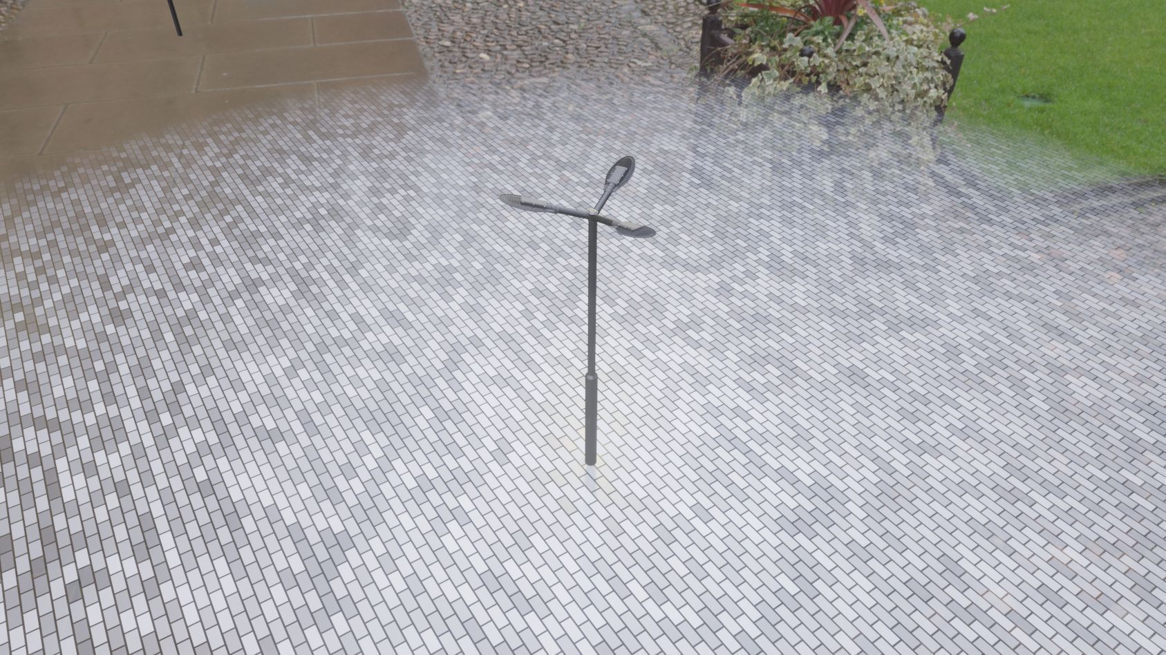 Sci-Fi Street Light 14 version 3 3m with pole 3 Low-poly 3D model_97