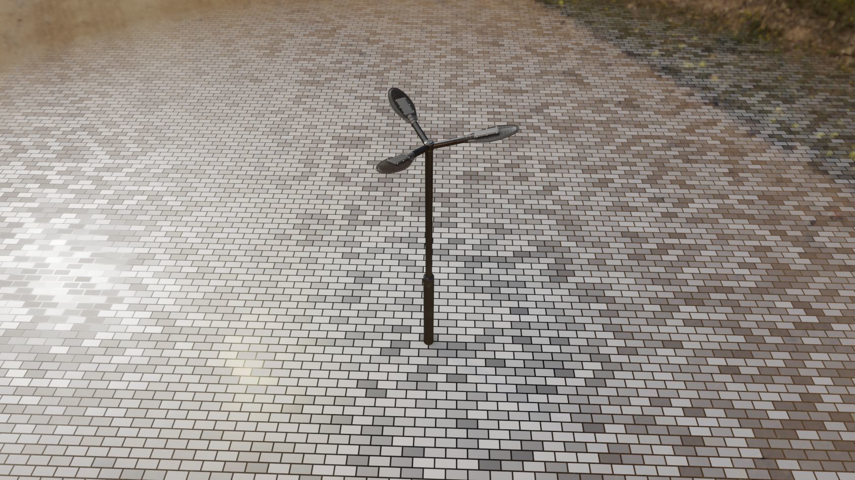 Sci-Fi Street Light 14 version 3 3m with pole 3 Low-poly 3D model_93