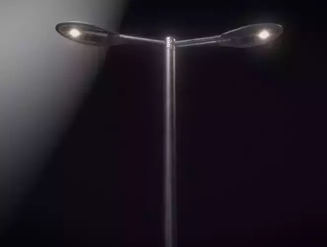 Sci-Fi Street Light 14 version 2 3m with pole 3 Low-poly 3D model