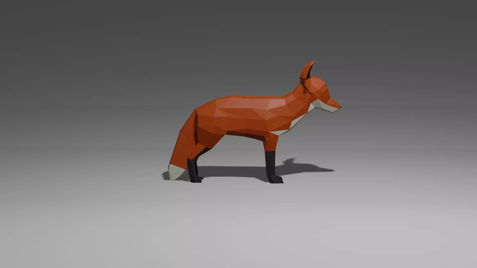 Low Poly Fox Low-poly 3D model_0