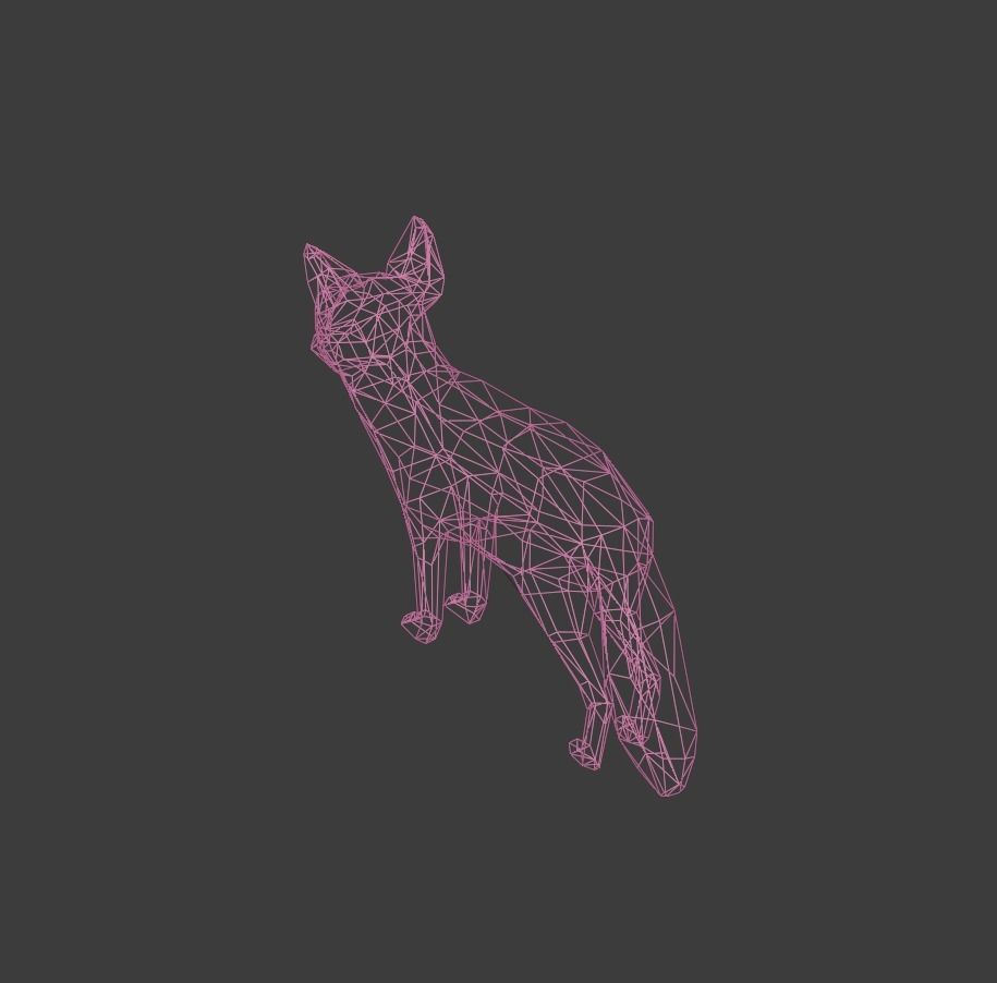 Low Poly Fox Low-poly 3D model_22