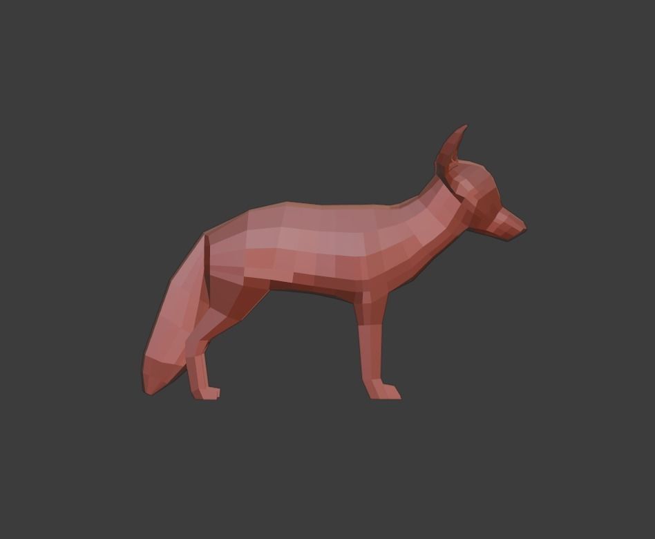 Low Poly Fox Low-poly 3D model_21