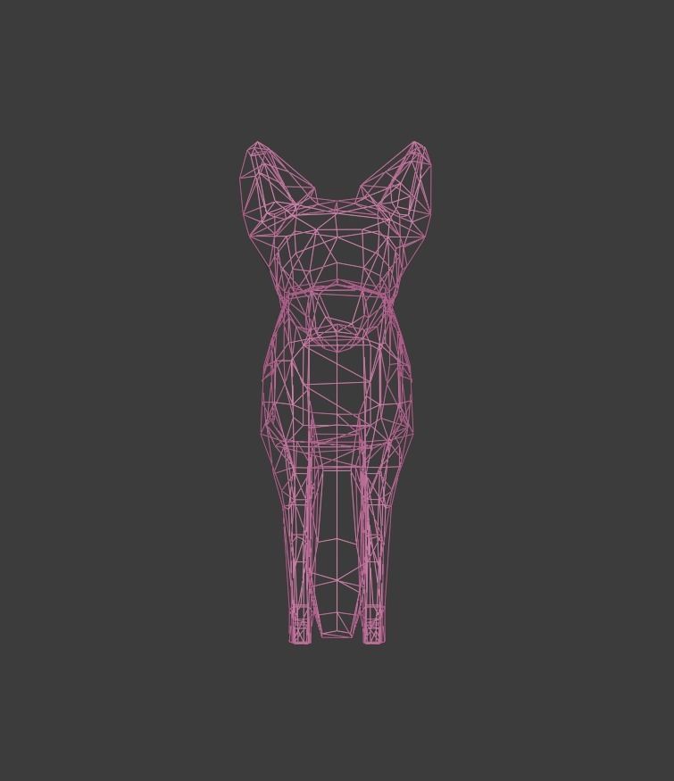Low Poly Fox Low-poly 3D model_2