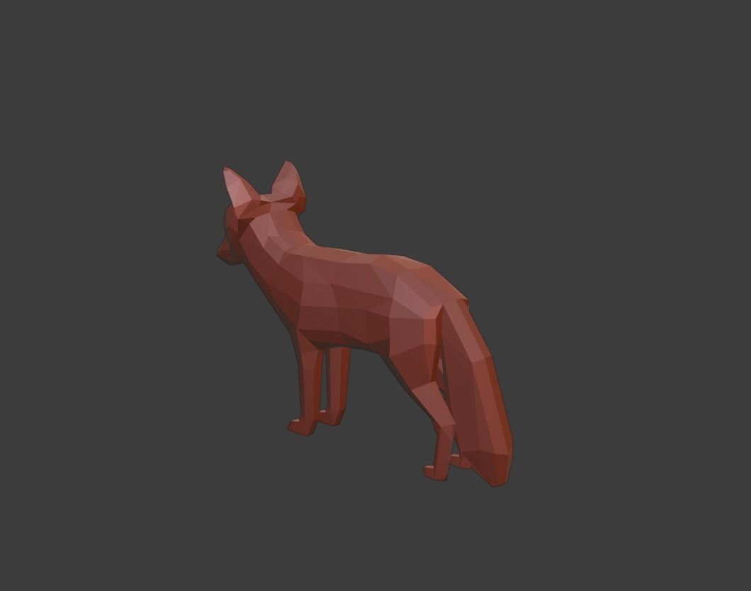 Low Poly Fox Low-poly 3D model_12