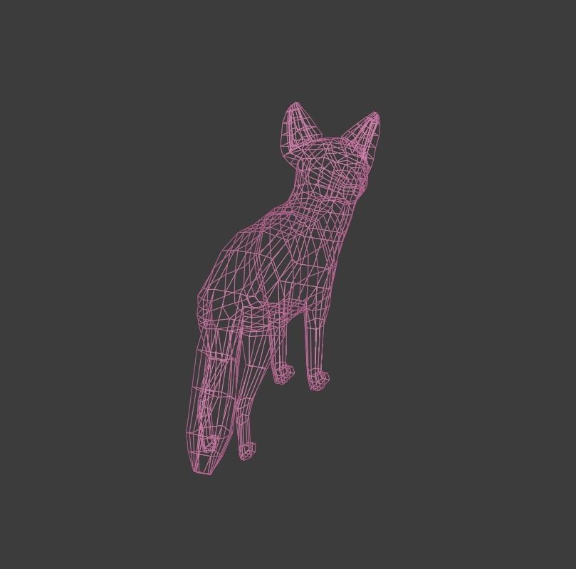 Low Poly Fox Low-poly 3D model_24
