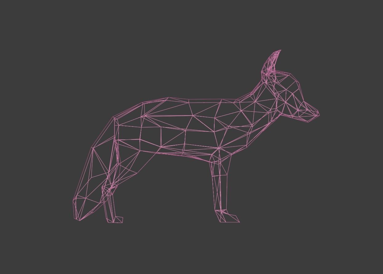 Low Poly Fox Low-poly 3D model_3