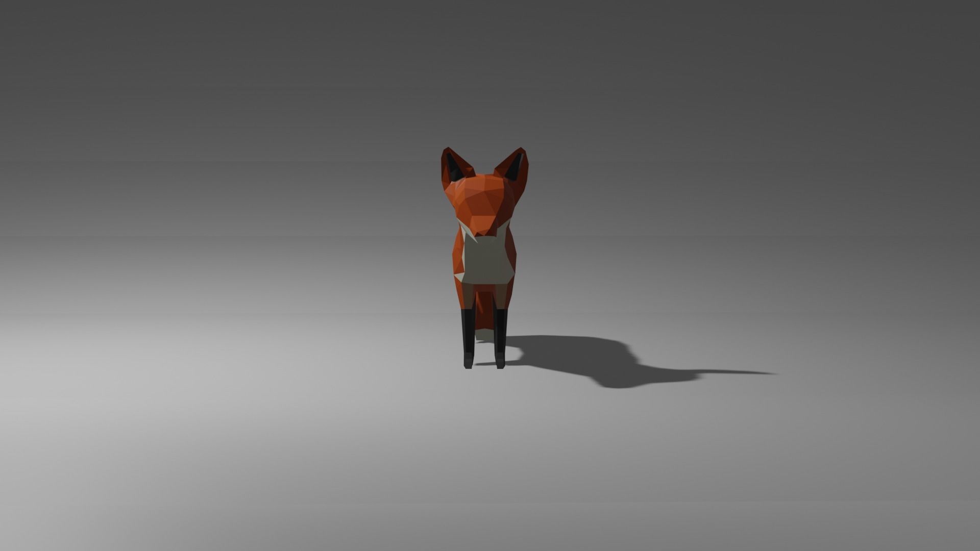 Low Poly Fox Low-poly 3D model_7
