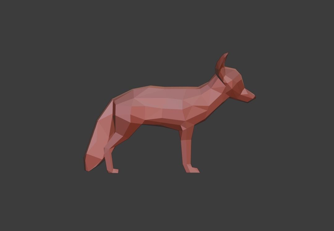 Low Poly Fox Low-poly 3D model_14