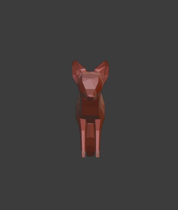 Low Poly Fox Low-poly 3D model_10