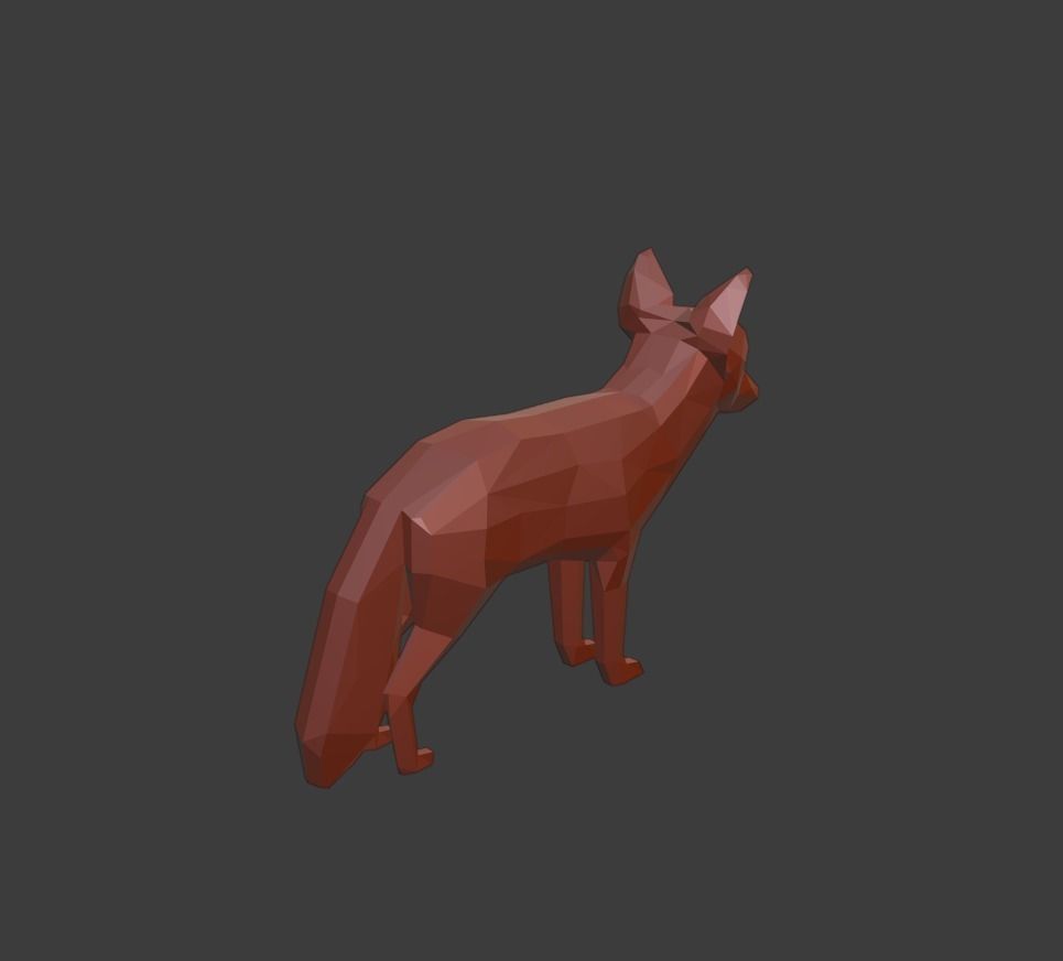 Low Poly Fox Low-poly 3D model_11
