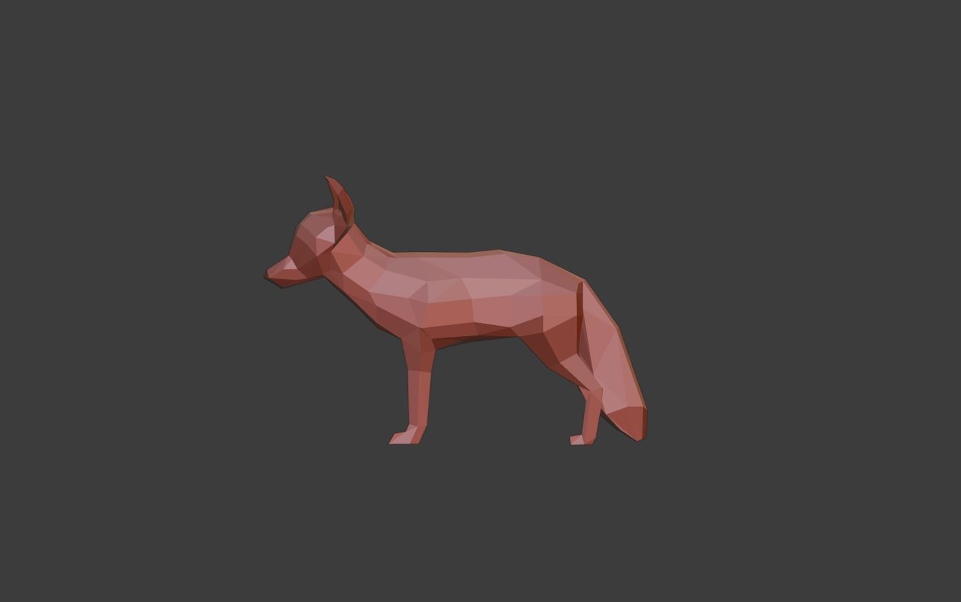 Low Poly Fox Low-poly 3D model_13