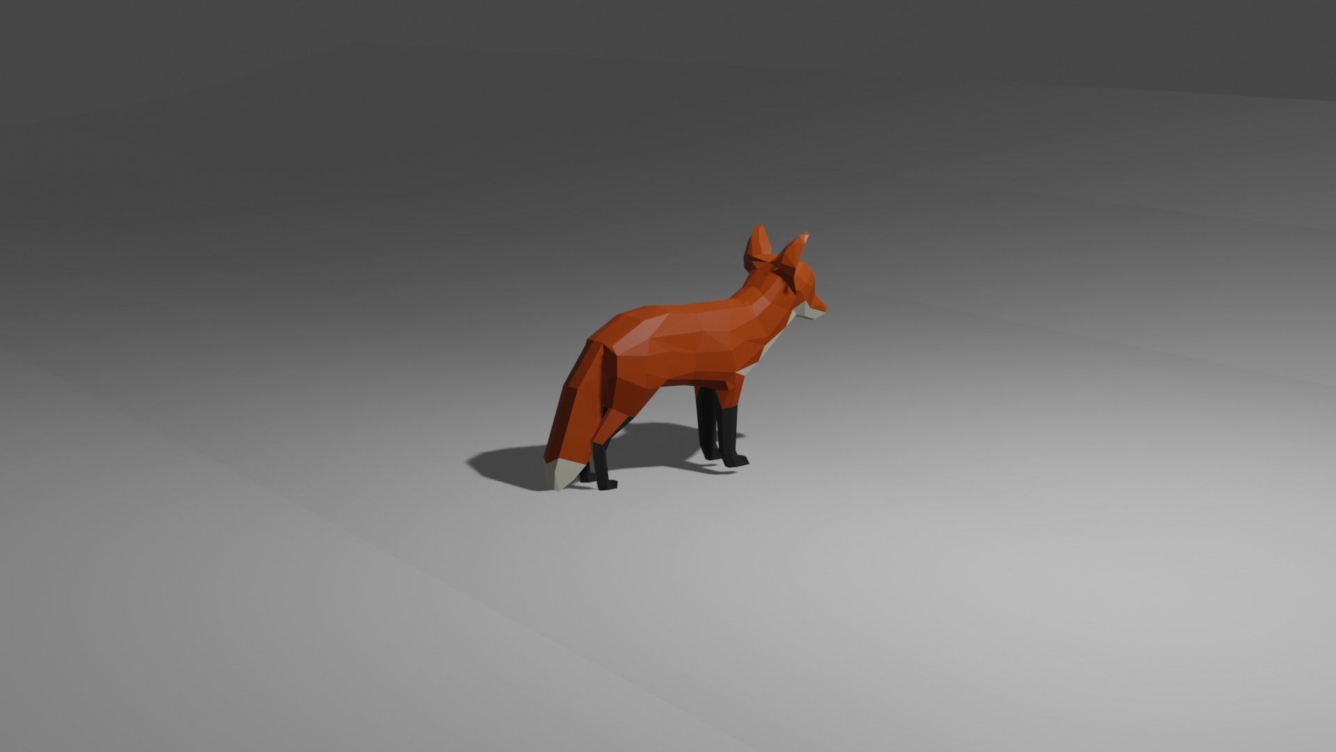 Low Poly Fox Low-poly 3D model_1