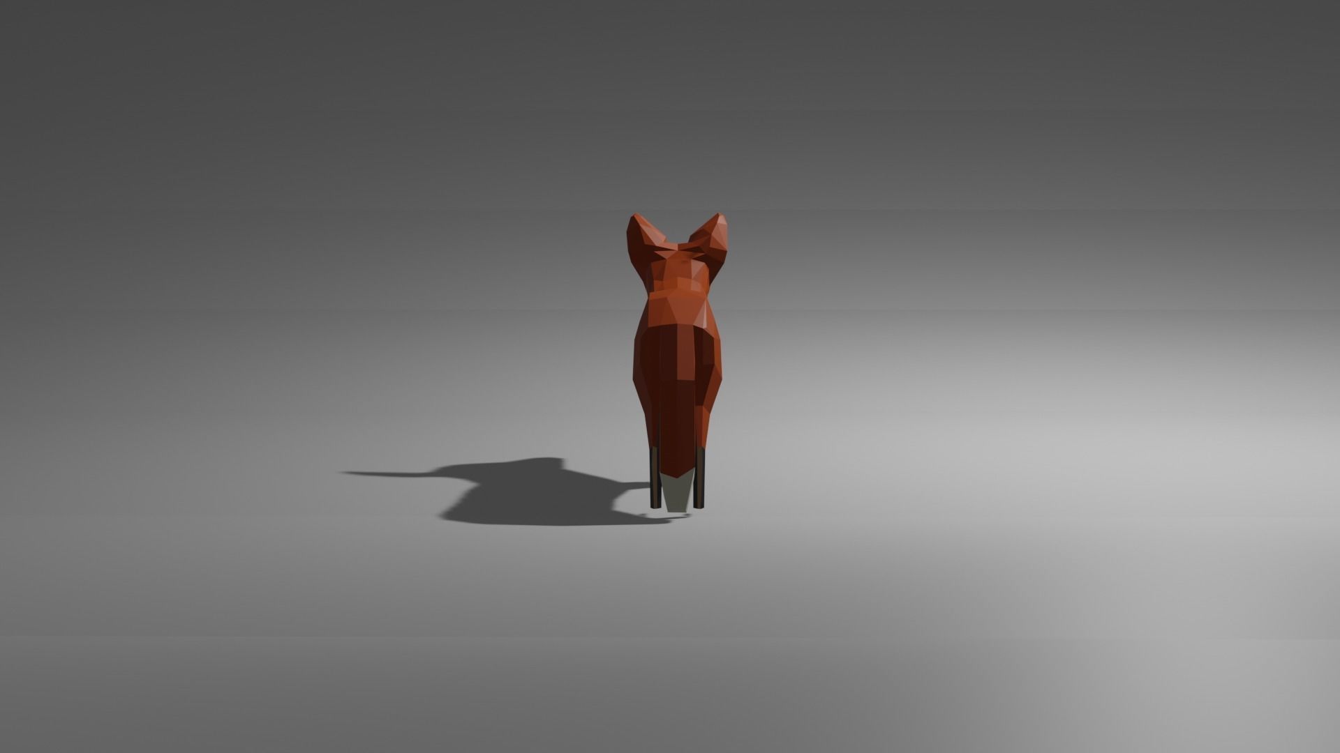 Low Poly Fox Low-poly 3D model_6