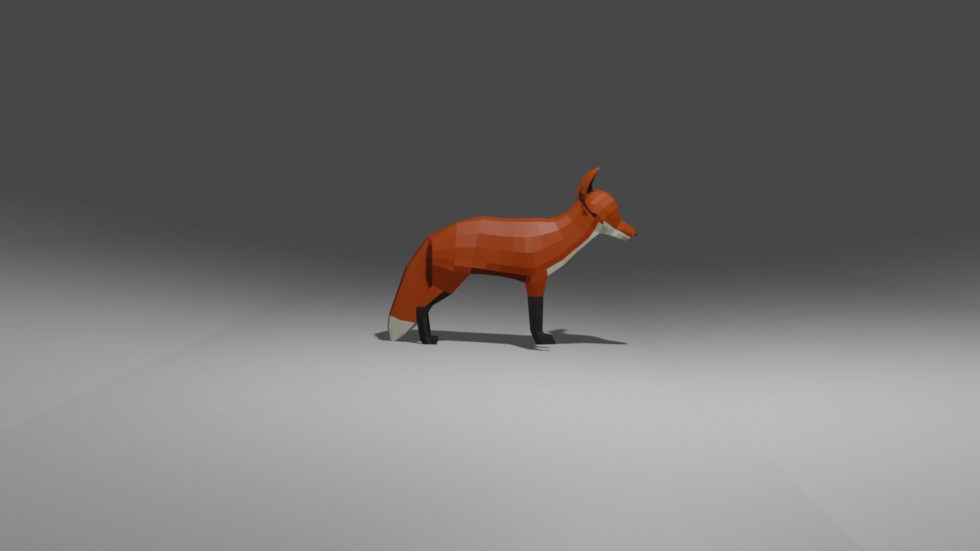 Low Poly Fox Low-poly 3D model_17