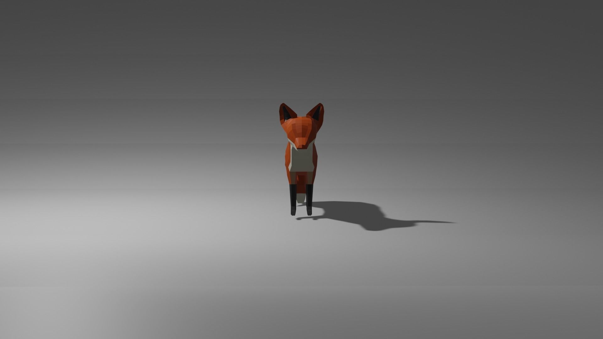 Low Poly Fox Low-poly 3D model_16
