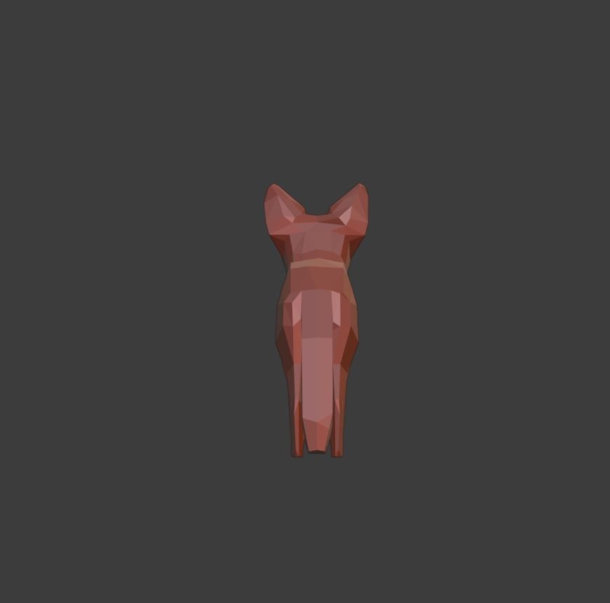 Low Poly Fox Low-poly 3D model_9