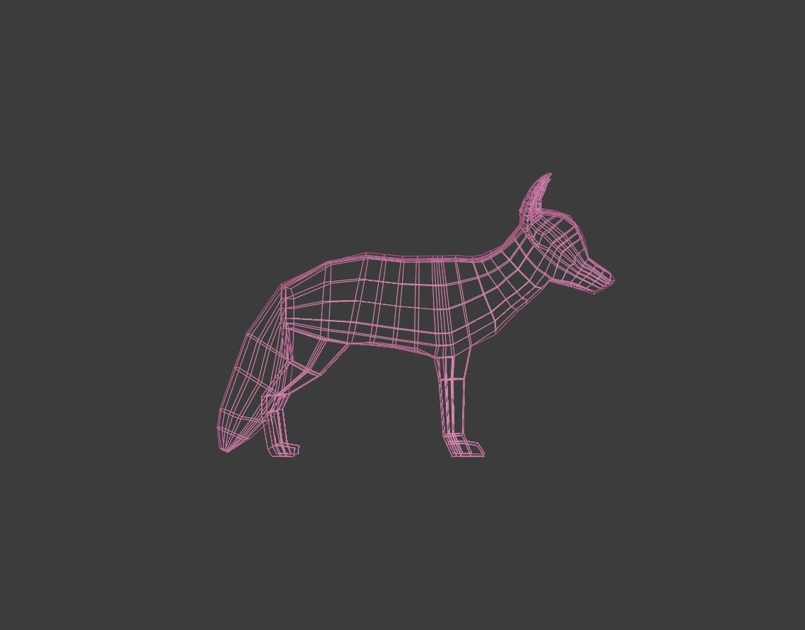 Low Poly Fox Low-poly 3D model_25