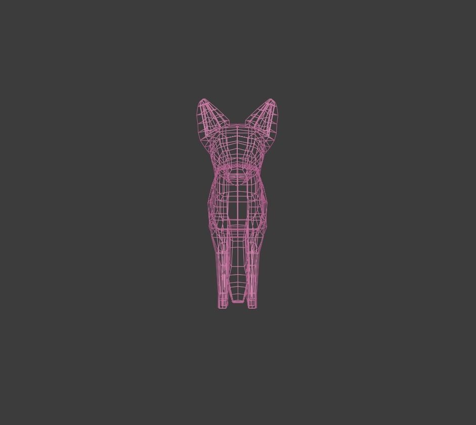 Low Poly Fox Low-poly 3D model_23