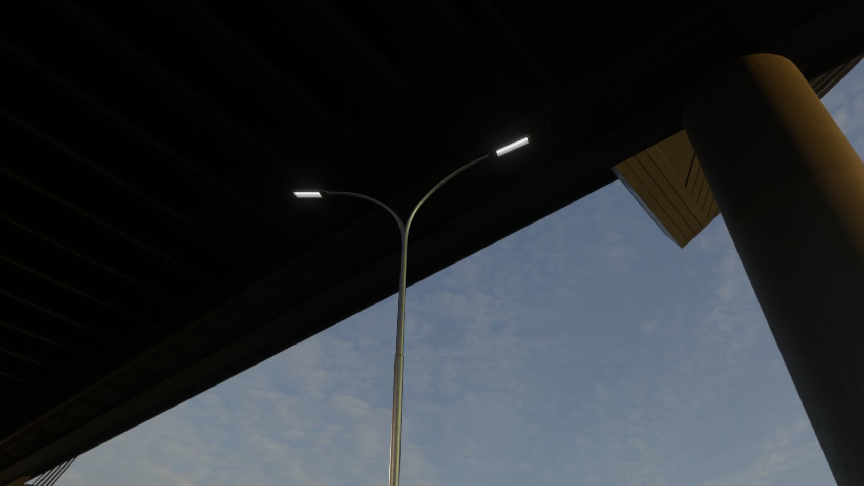 Street Light 11 version 14 10m with pole 4 Low-poly 3D model_92