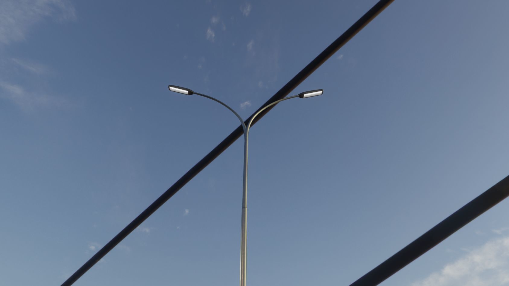Street Light 11 version 14 10m with pole 4 Low-poly 3D model_90
