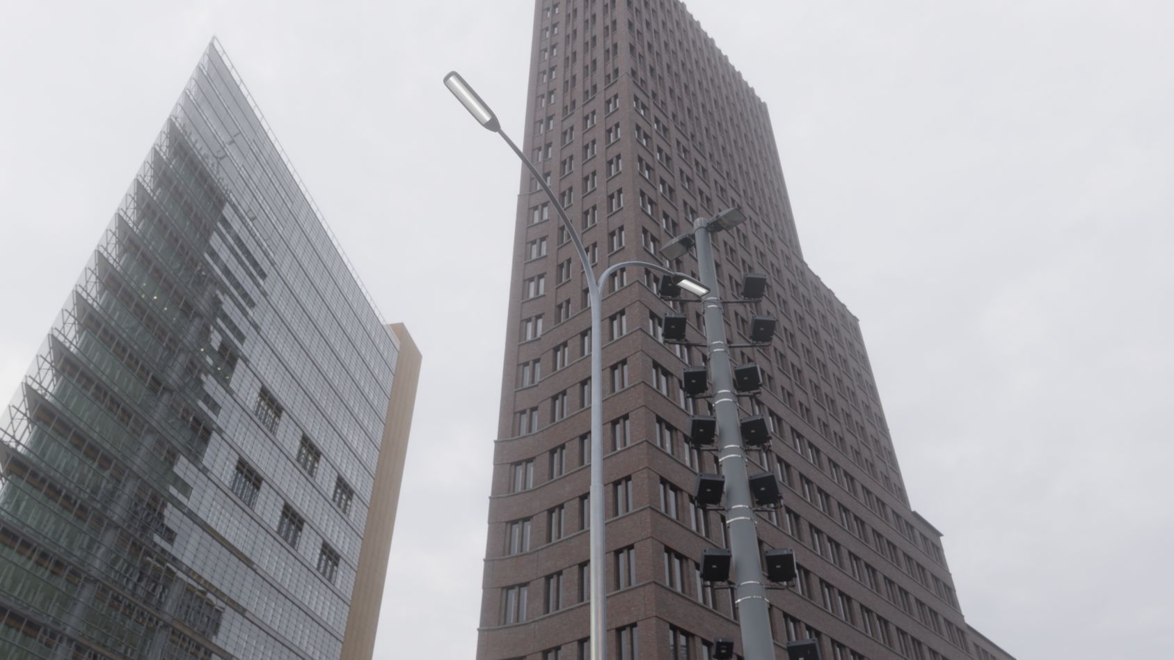 Street Light 11 version 14 10m with pole 4 Low-poly 3D model_86