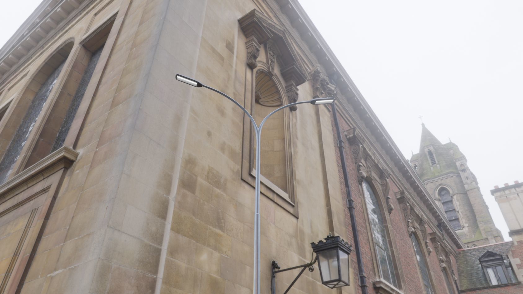 Street Light 11 version 14 10m with pole 4 Low-poly 3D model_89