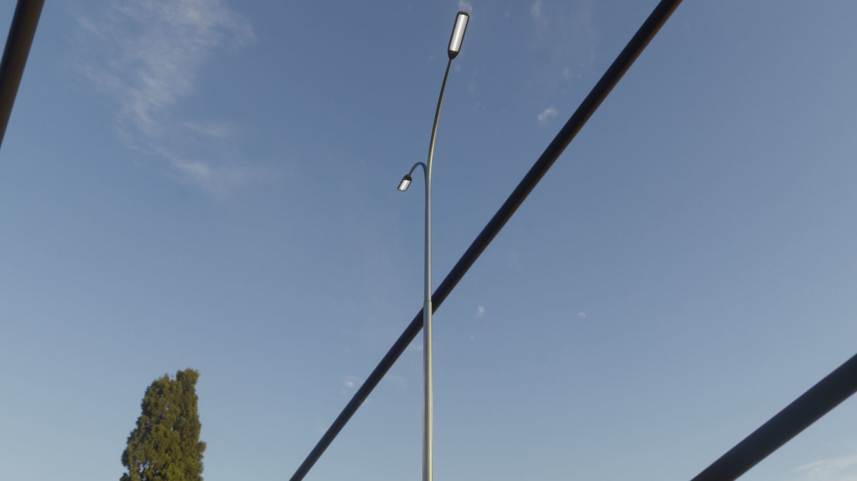 Street Light 11 version 14 10m with pole 4 Low-poly 3D model_31