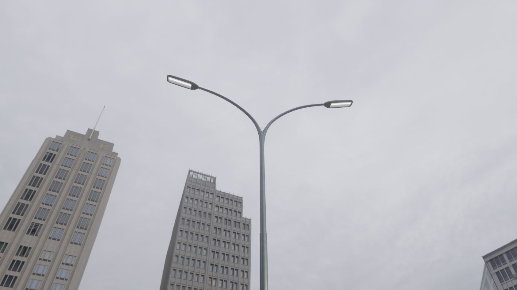 Street Light 11 version 14 10m with pole 4 Low-poly 3D model_1