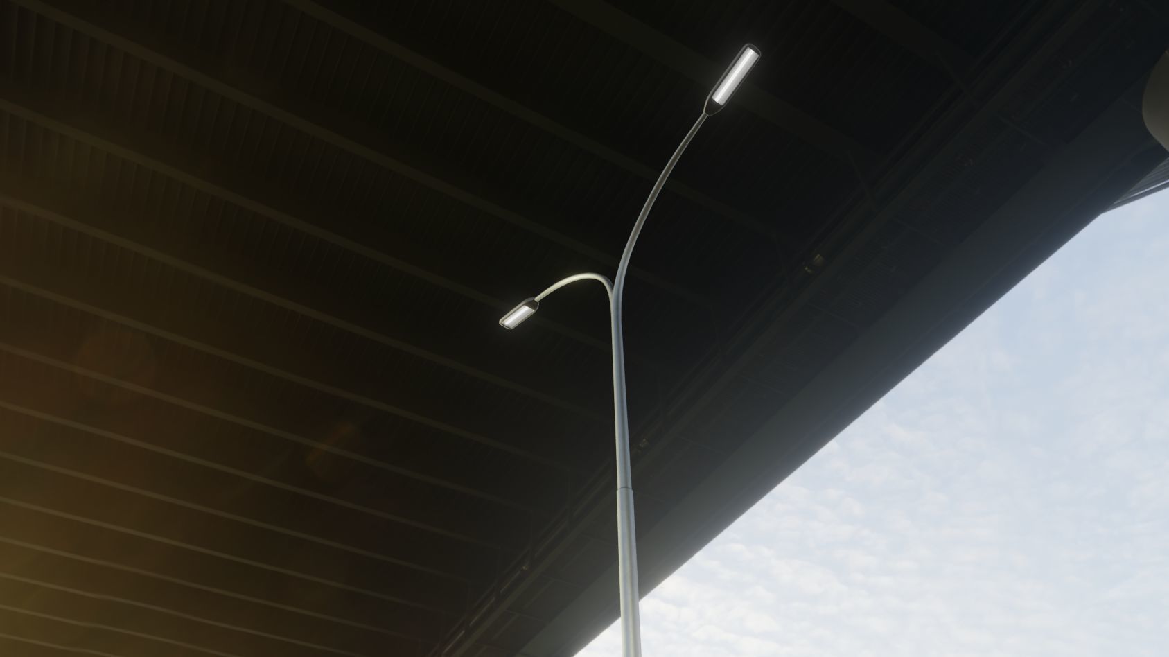 Street Light 11 version 14 10m with pole 4 Low-poly 3D model_77