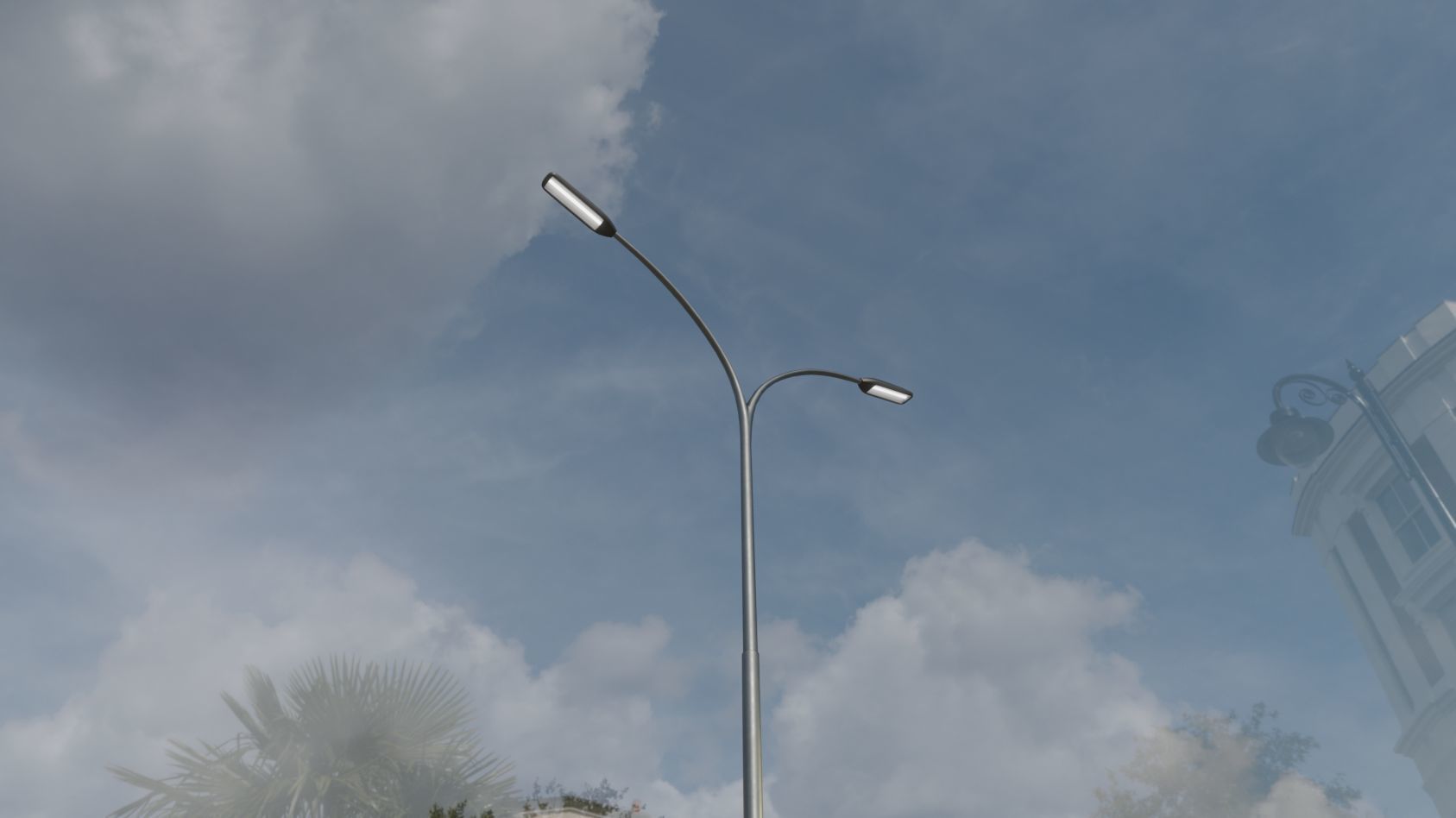 Street Light 11 version 14 10m with pole 4 Low-poly 3D model_36
