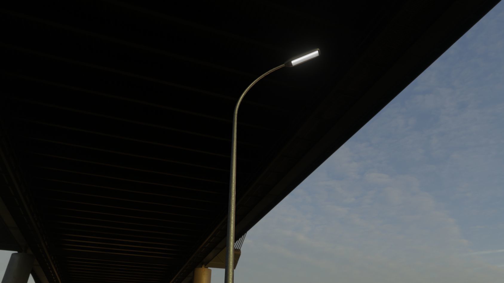 Street Light 11 version 13 6m with pole 1 Low-poly 3D model_42