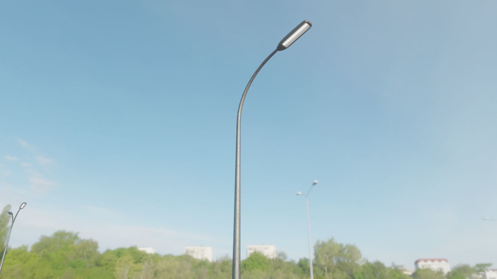 Street Light 11 version 13 6m with pole 1 Low-poly 3D model_46