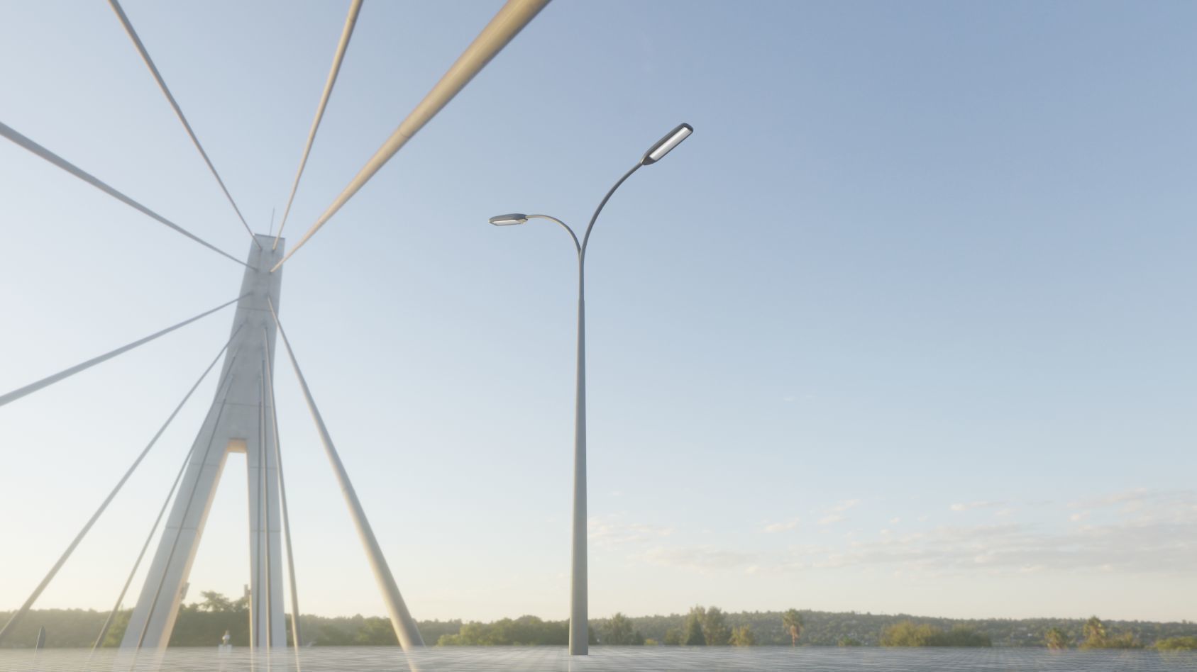 Street Light 11 version 12 6m with pole 4 Low-poly 3D model_95