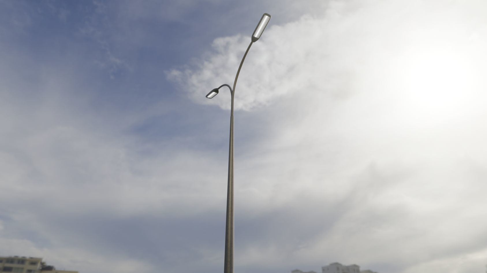 Street Light 11 version 12 6m with pole 4 Low-poly 3D model_16