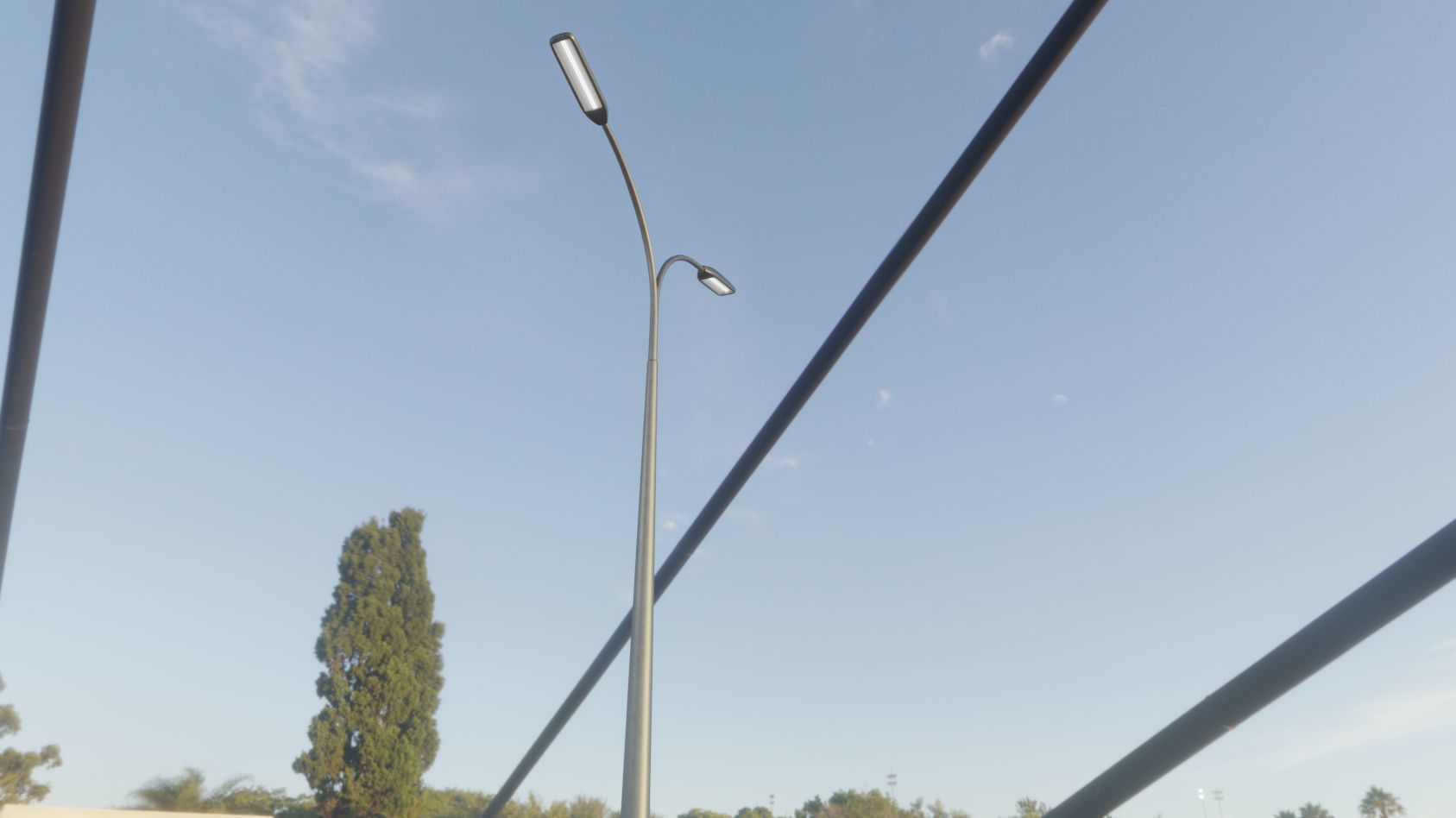 Street Light 11 version 12 6m with pole 4 Low-poly 3D model_22