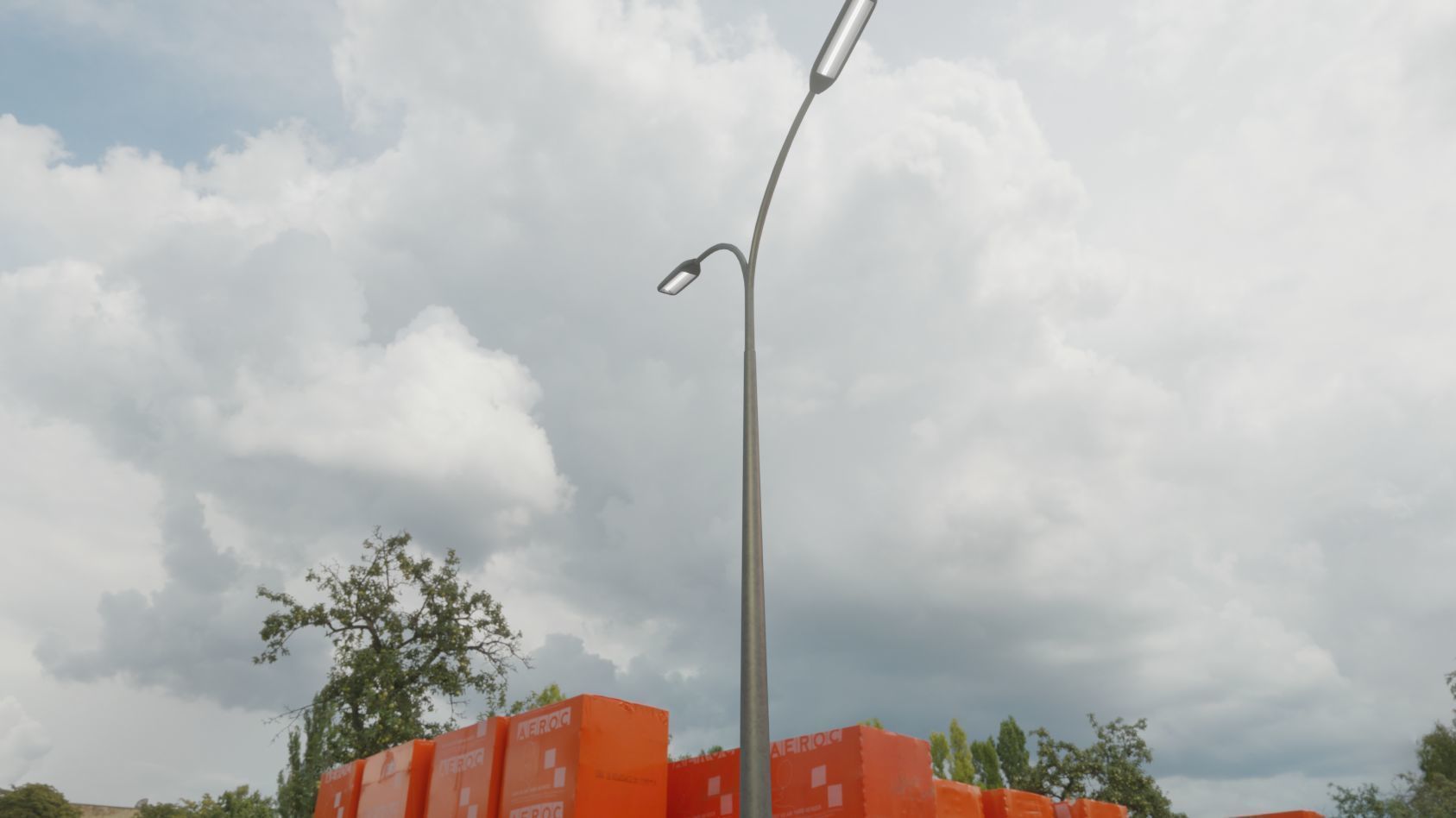 Street Light 11 version 12 6m with pole 4 Low-poly 3D model_81
