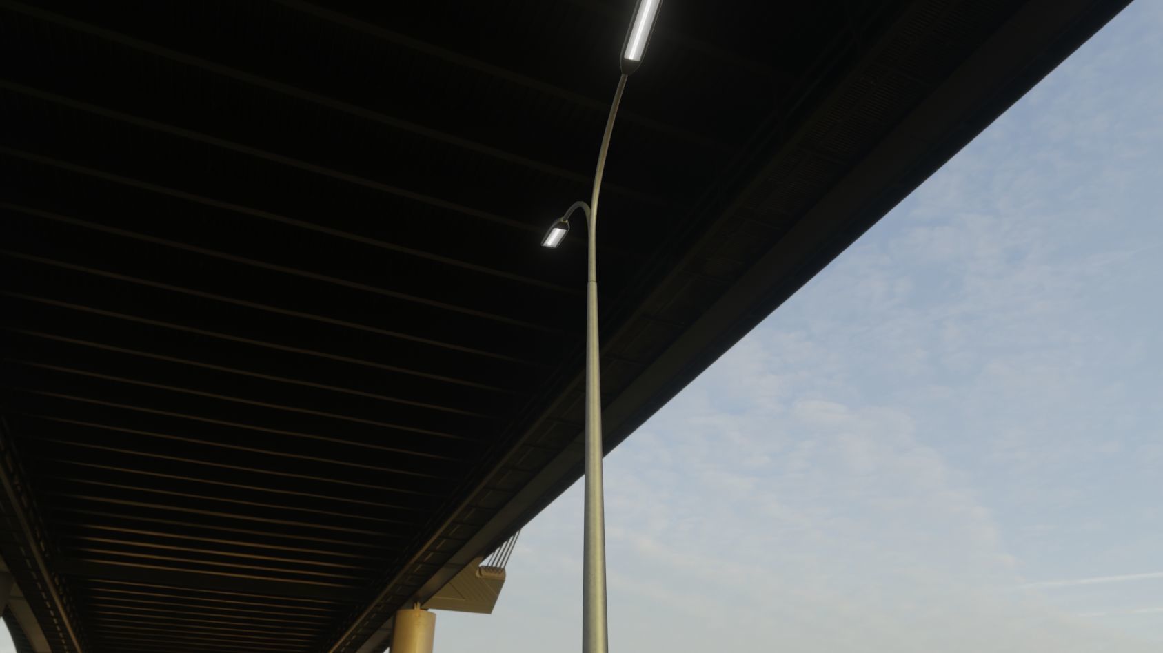 Street Light 11 version 12 6m with pole 4 Low-poly 3D model_82