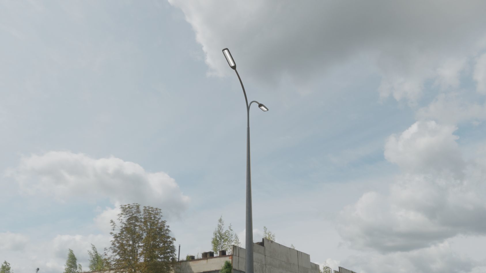 Street Light 11 version 12 6m with pole 4 Low-poly 3D model_5
