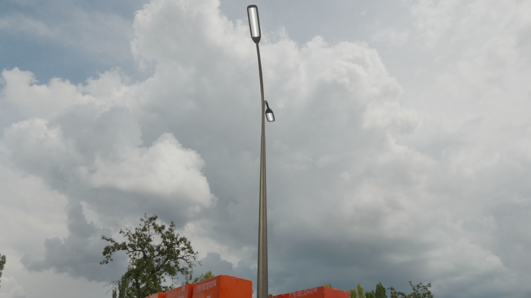 Street Light 11 version 12 6m with pole 4 Low-poly 3D model_52