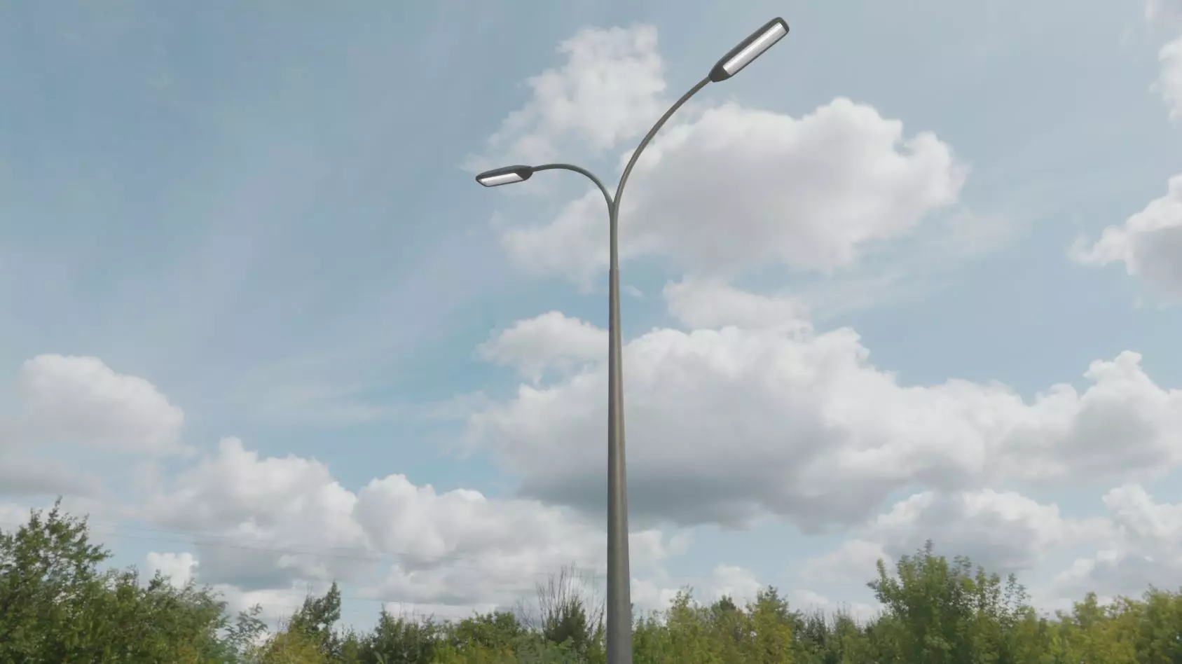 Street Light 11 version 12 6m with pole 4 Low-poly 3D model_0