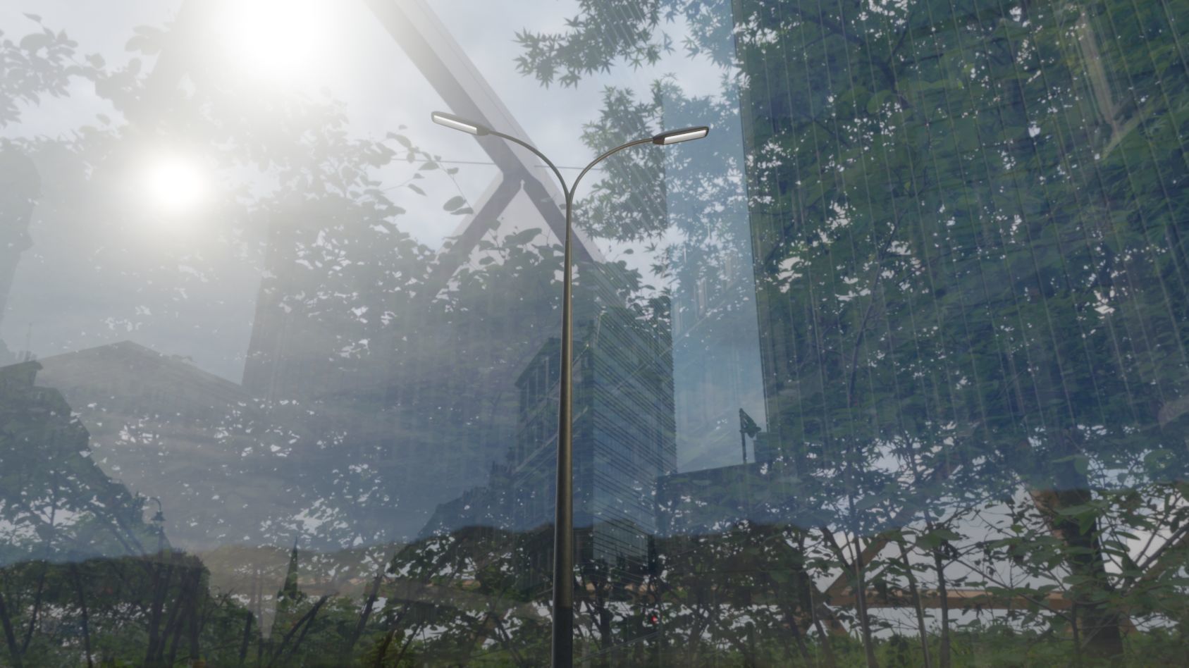 Street Light 11 version 12 6m with pole 4 Low-poly 3D model_10