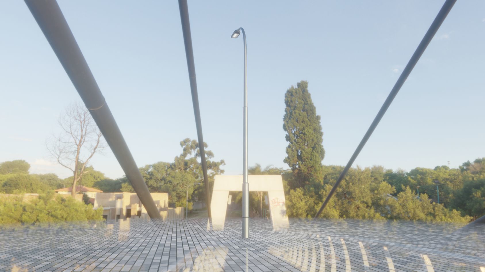 Street Light 11 version 11 6m with pole 1 Low-poly 3D model_1