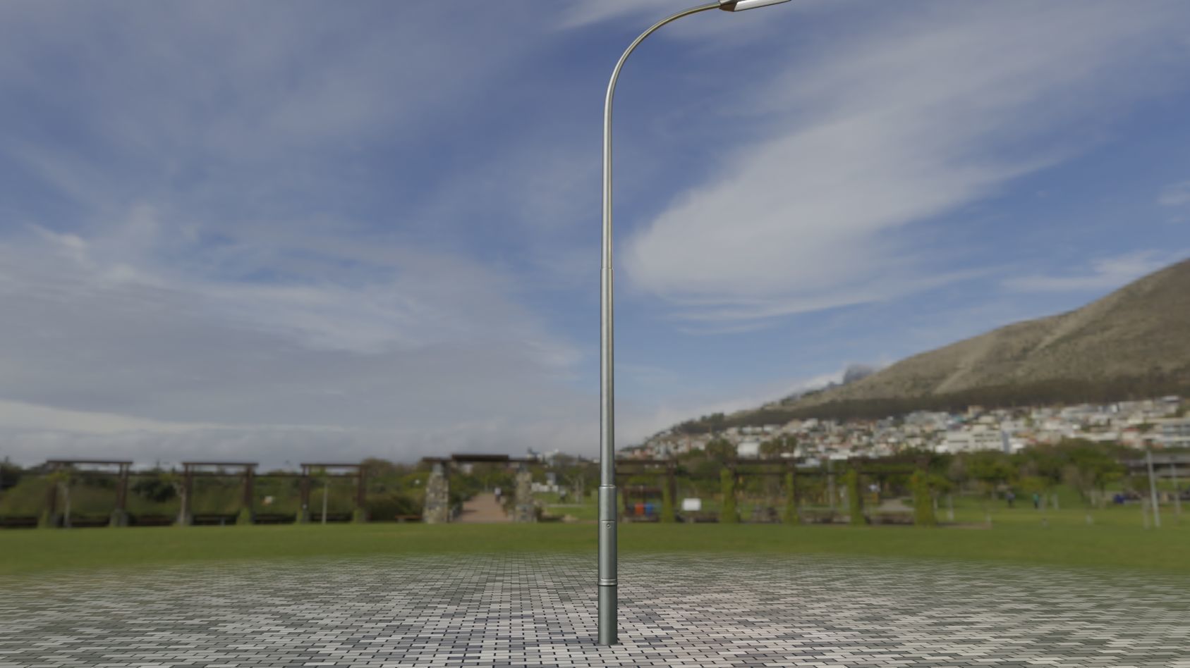 Street Light 11 version 11 6m with pole 1 Low-poly 3D model_9
