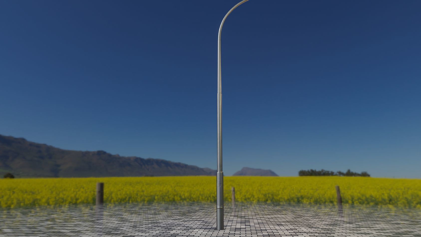 Street Light 11 version 11 6m with pole 1 Low-poly 3D model_10
