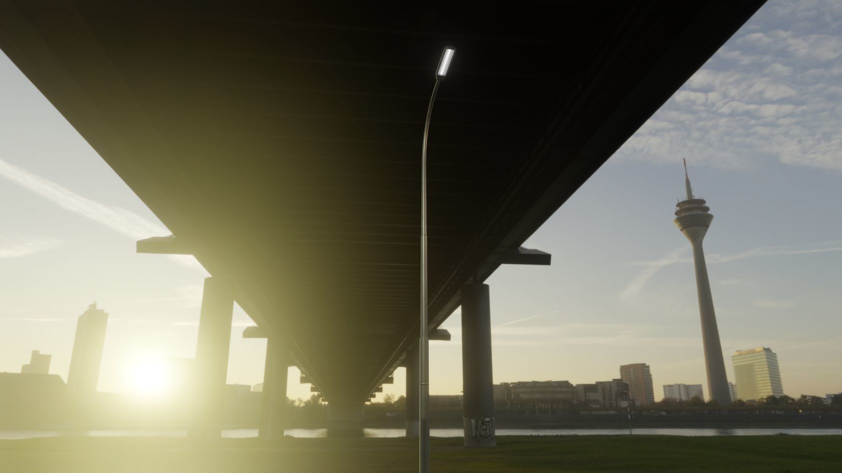 Street Light 11 version 11 6m with pole 1 Low-poly 3D model_17