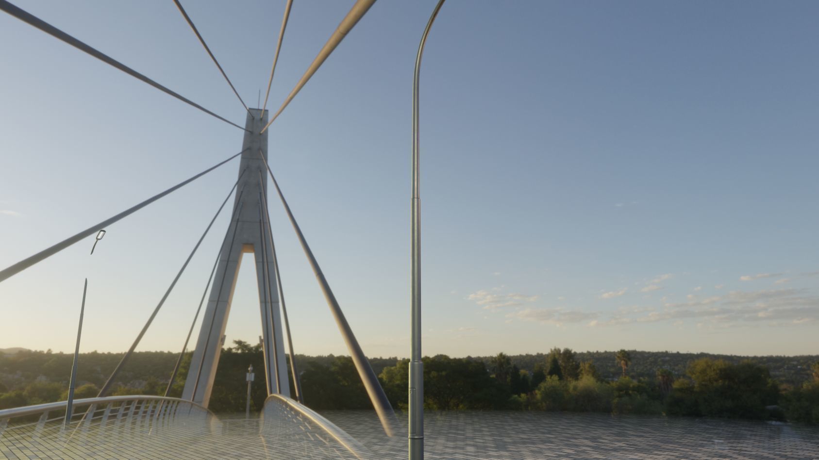 Street Light 11 version 11 6m with pole 1 Low-poly 3D model_15